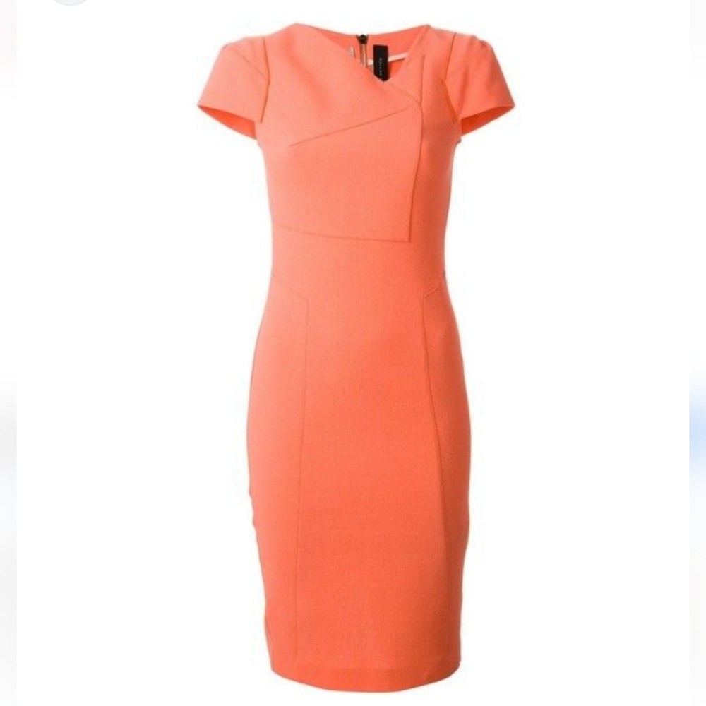 Roland Mouret Coral Orange Sheath Dress